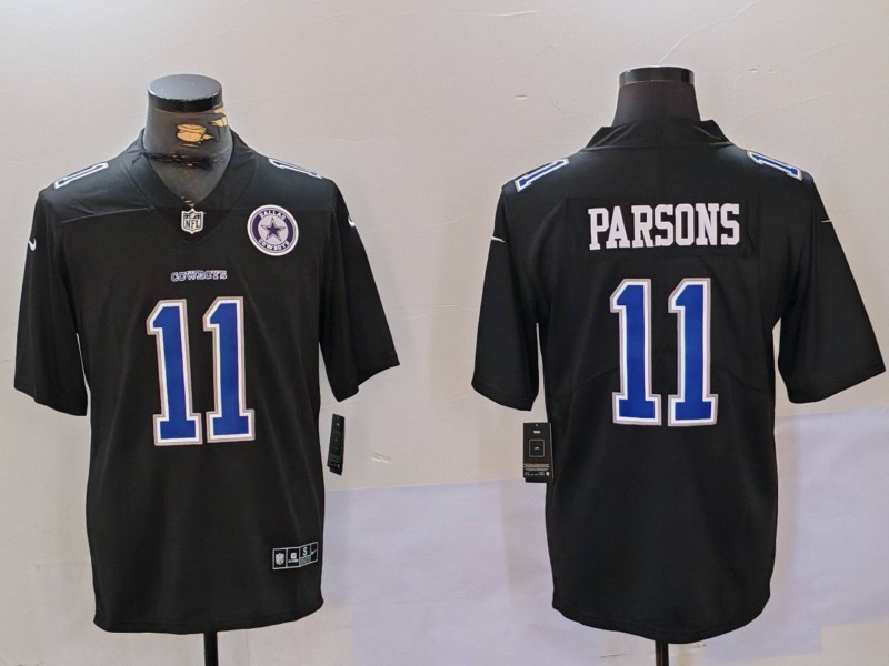Men Dallas Cowboys 11 Parsons Black Throwback 2024 Nike Vapor Limited NFL Jersey style 9121